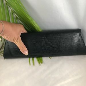 Kenneth Cole hard black snake long clutch